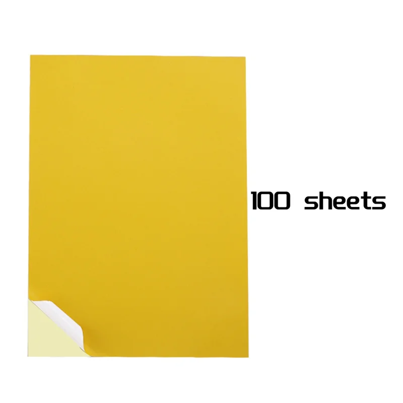 สติกเกอร์กระดาษ A4 สติกเกอร์กระดาษ A4 ป้ายสติกเกอร์ 8.27X11.69 นิ้วสําหรับเลเซอร์/เครื่องพิมพ์อิงค์เจ็ทสําหรับสํานักงานโรงเรียน gold