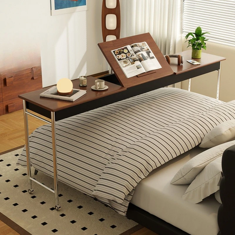 Cross bed table medieval solid wood bed table household removable desk bedroom bedside lazy computer long table