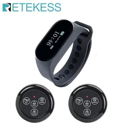 Retekess Restaurant Wireless Calling System Pager TD112 Waterproof Waiter Watch Receiver 2 TD032 Call Buttons For Cafe Bar Hotel