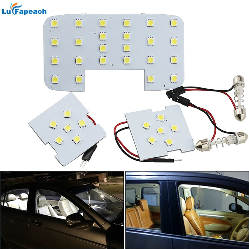 3pcs! White LED Auto Car Reading Interior Light Panel Dome Lamp For KIA RIO K2 2006-2017/Hyundai Solaris Accent