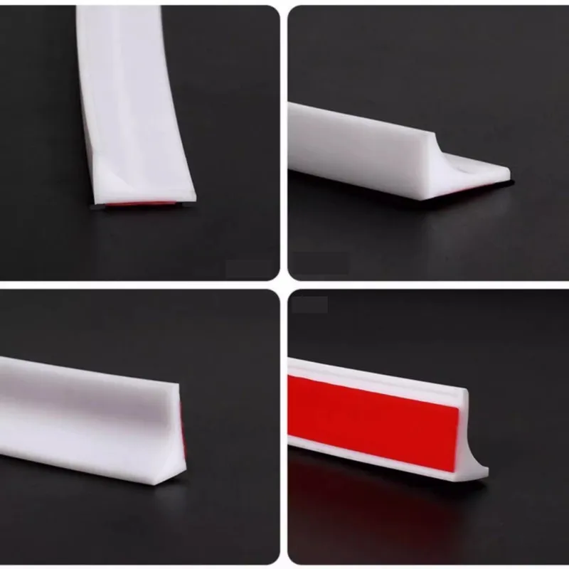 New Silicone Bathroom Water Stopper Dry Wet Separation Sealing Strips Self-adhesive Shower Drain Splash Prevention Water Dam