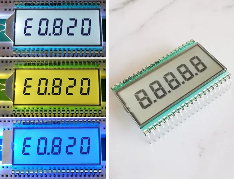 40PIN TN Positive 5-Digits Segment LCD Panel Digital LED Display Screen White/Yellow Green/Blue Backlight 5V