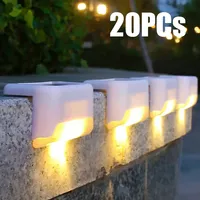 1~20PCs Solar Deck Lights Outdoor Waterproof LED Fence Lights Garden Step Lamp for Patio Stairs Railing Pathway Fences