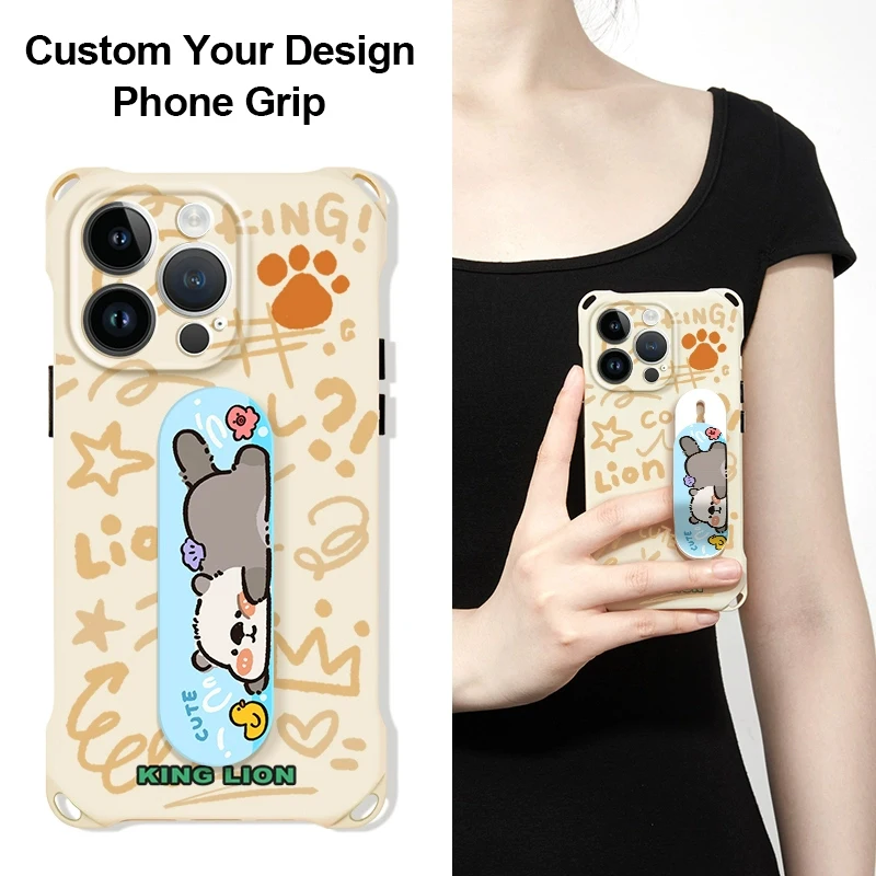 مخصص الهاتف قبضة المعصم الفرقة اليد فنجر قبضة حامل تصميم جديد حامل الهاتف المحمول المقبس حامل أنيمي جمركيا لك الشعار