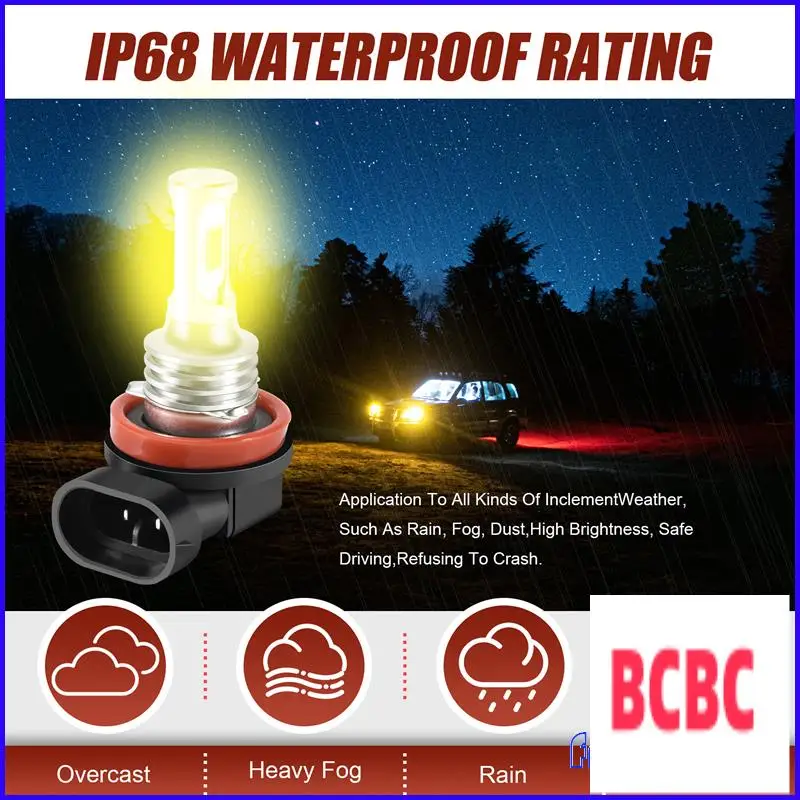 BB-H11 H8 H16 80W 4000LM 3000K مجموعة مصابيح الضباب LED ذات التقنية الصفراء