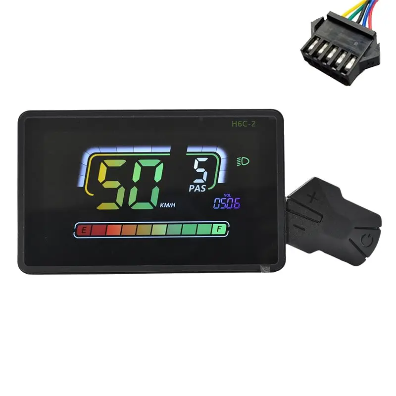 

AEA6-H6C-2 E-Bike Meter LCD Display Electric Scooter Speedometer Dashboard UART 24V-60V For Mountain Electric Bike