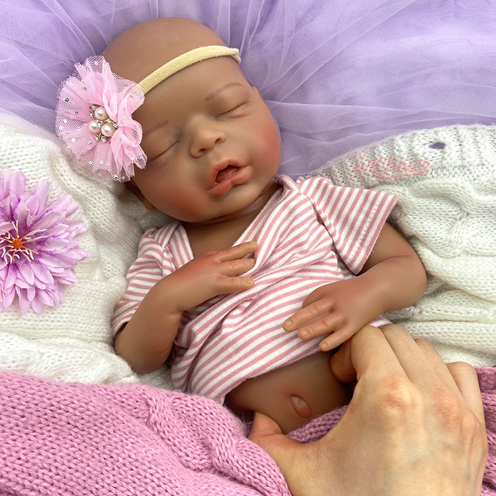 18 pulgadas boca abierta niña hecha a mano suave de silicona renacido bebé realista cuidado de Alzheimer alivio de ansiedad 3D piel muñeca recién nacida