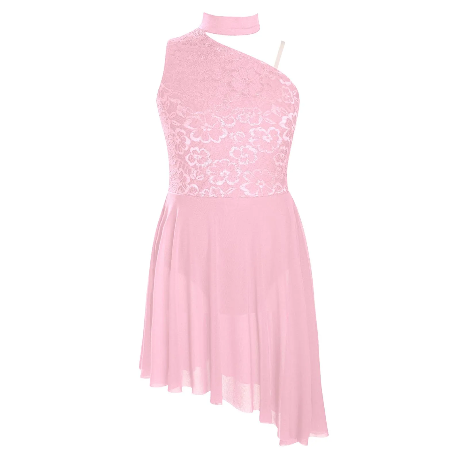 

Lyrical Figure Skating Dance Costume for Girls Performance Dresses Leotards Lace Mesh Skirted Skater Ballet Modern Dancing Dress