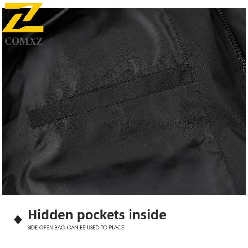COMXZ Men Outdoor Baseball Jacket Winter American Style Down Fille Coat Stand Collar Business Casual Thickened Thermal Outerwear
