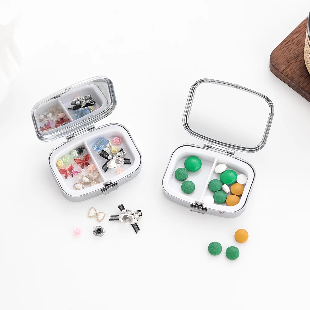 Three-Compartment Pill Box, Portable Pill Box, Can Be Placed in a Pocket or Wallet, Decorative Metal Pill Box, Medicine and Vitamin Storage Box, Unique Gift, Black Cat view 3