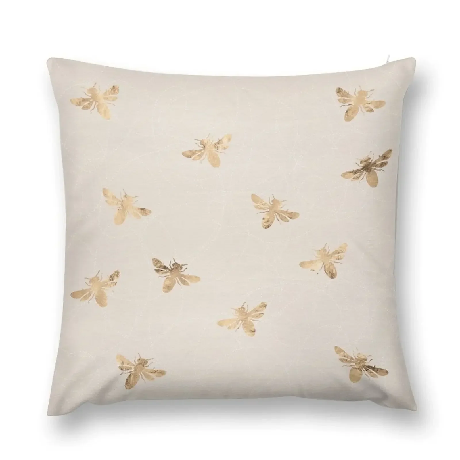 

Gold Bee Texture Cream Throw Pillow Sofas Covers Cushion Cover For Sofa luxury decor pillow