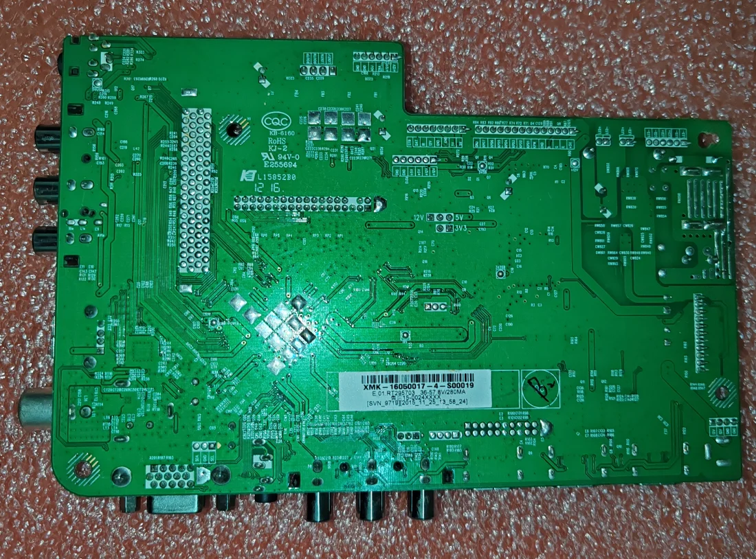 HK.T.RT2957E03 LED TV motherboard, physical photo, tested for 36--57.8V 280ma