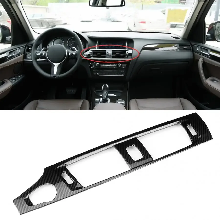Left-Hand Drive Carbon Fiber Style ABS Center Console AC Air Outlet Vent Cover Trim Fit for BMW X3 F25 2011 2012 2013 2014-2017