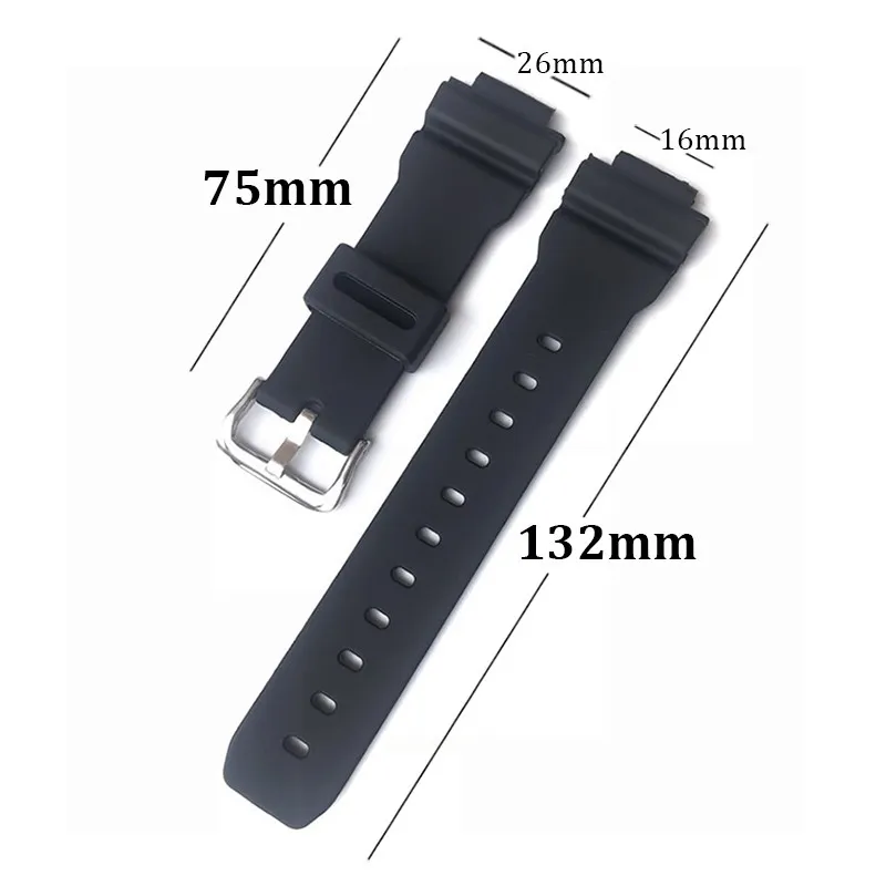 16mm PU Rubber Watch Strap for Casio DW-5600 5610 6900 9052 GW-M5610 GW-M5610 GA2100 GA-110 100 120 Sport Waterproof Wristband