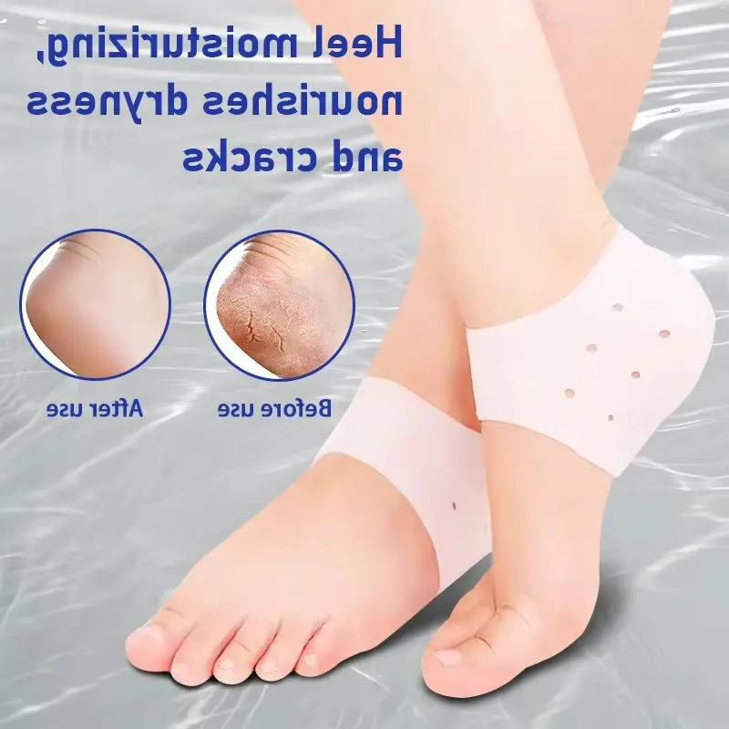 New Silicone Feet Care Socks Moisturizing Gel Heel Protector Women Anti-Crack Heel Repair Insoles Shoe Accessories 1Pair
