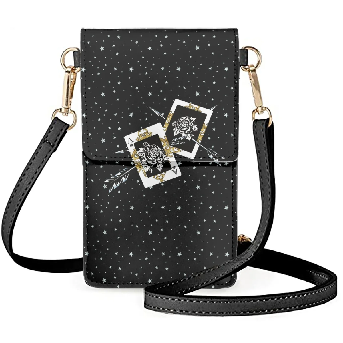 FORUDESIGNS Poker Rose Arrow Mobile Phone Bag Luxury Fall-proof Phones Case Ladies Satchel Cosmetic Organizer High Street