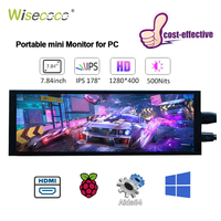 7.84 Inch Mini Monitor IPS 1280x400 Secondary Screen Stretched Bar LCD Display for Laptop PC Gaming Speed CPU GPU RAM Monitoring