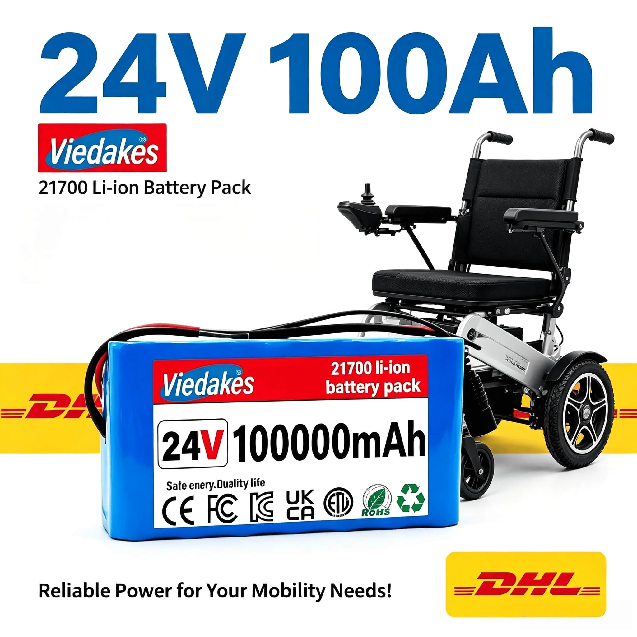 

24V 40Ah 21700 Lithium Battery, Smart BMS, Free 29.4V Charger for Cameras & Outdoor Solar Gear