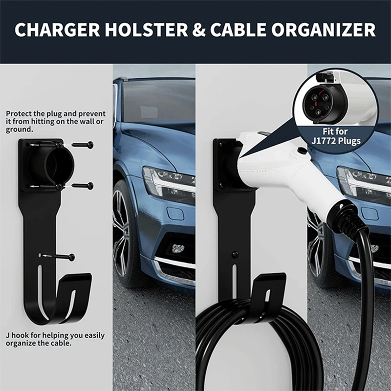 EV Charger Holder Electric Car Charger Cable Holder Electric Vehicle Connector 1 Set