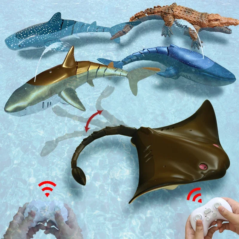 Kids Rc Shark Toys for Boys Sand Water Swimming Pools Bath Tub Girl Ship Children Remote Control Robots Bionic Fish Animals Boat