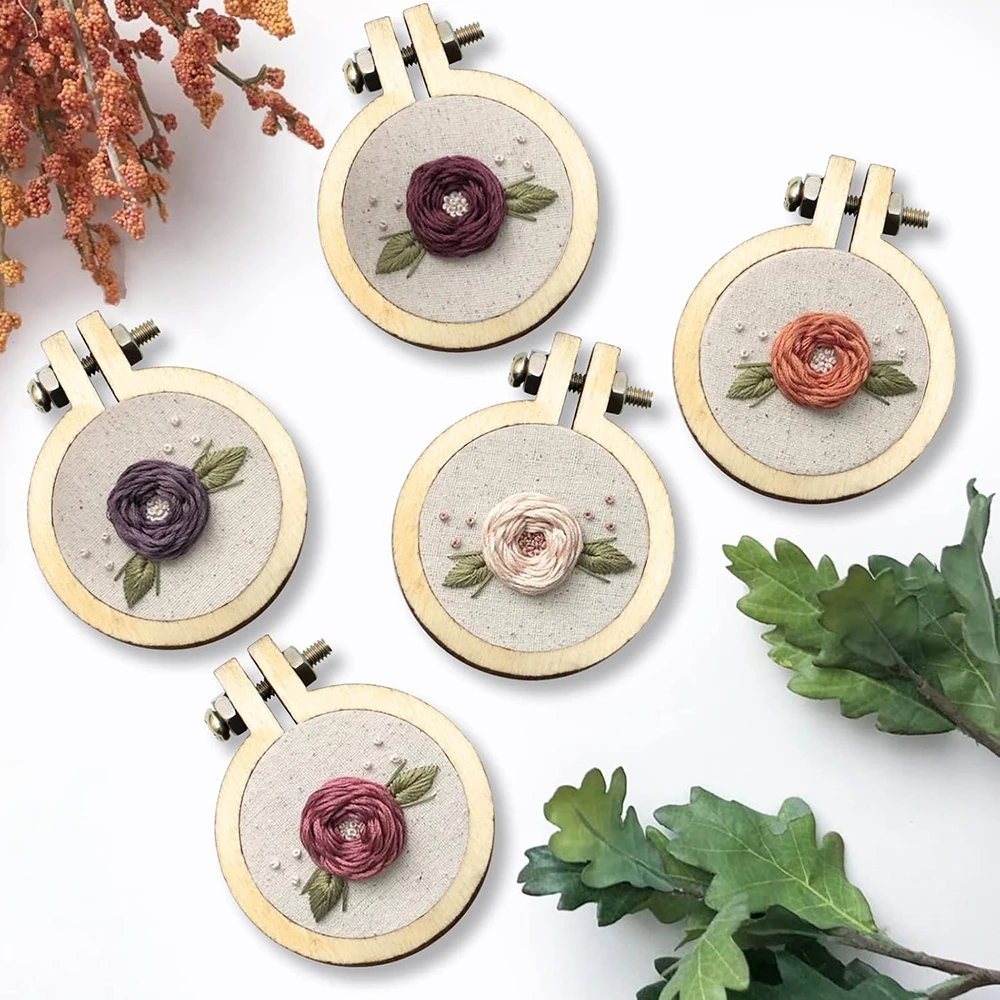 10Pcs/Set Wooden Mini Embroidery Hoop Ring Cross Stitch Frame Crafts DIY For Needle Arts Fabric Painting Wall Decoration - view 5