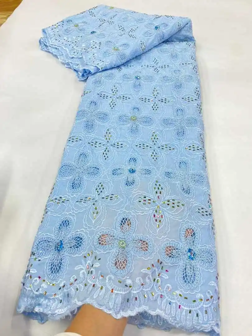 Luxury Noble Chiffon Cotton Cord Fabric 2025 High Quality Austria Chiffon Crystal Stones Lace for Wedding Evening Dress AH1784