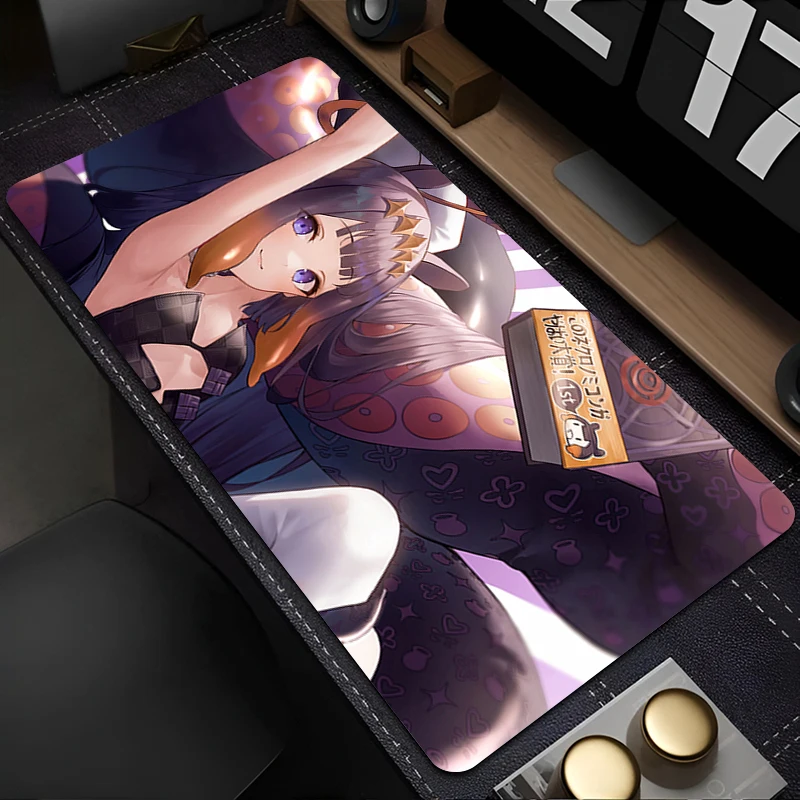 لوحة ماوس للكمبيوتر المحمول خزانة مكتب لوحة المفاتيح PC حصيرة مكتبية كبيرة لوحة ماوس غير قابلة للانزلاق H-hololive Ninomae Ina Nis وسادة مطاطية ممتدة