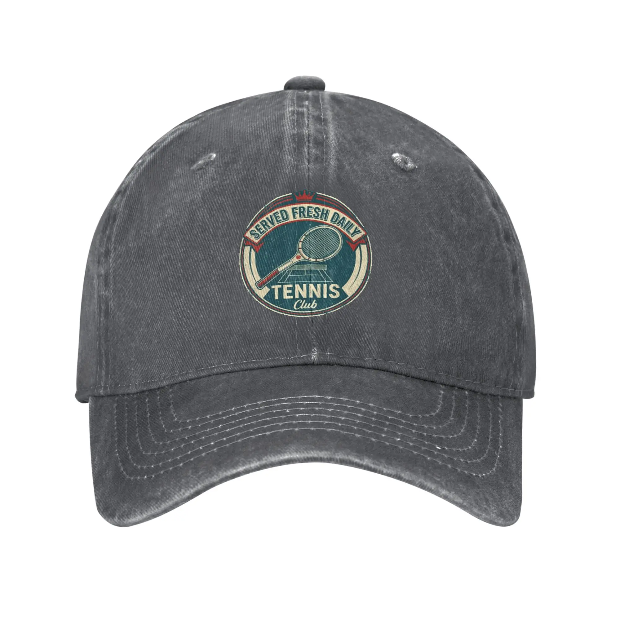 Fashion Served Fresh Daily Tennis Shirt Retro Tennis Design baseball cap  Holiday Travel Sun Visor Cap