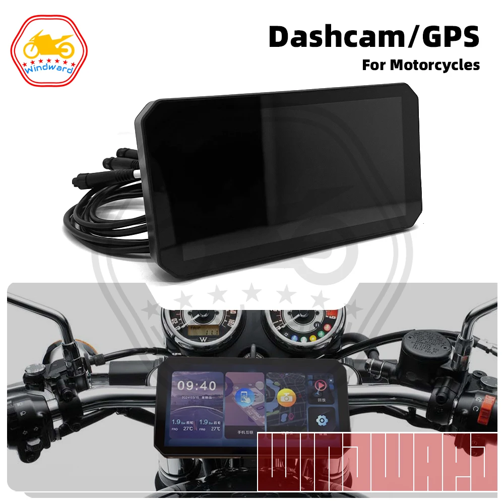 

Подходит для мотоцикла, GPS-навигация, видеорегистратор, мультимедийный плеер, 5,99 дюйма, беспроводной CarPlay, IP67, водонепроницаемая передняя и задняя двойная камера