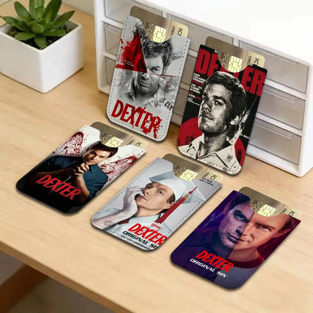 Dexter Morgan Character Creative Printed with Leather Protective Case Business Portable Letter Pattern Leather Credit Bags