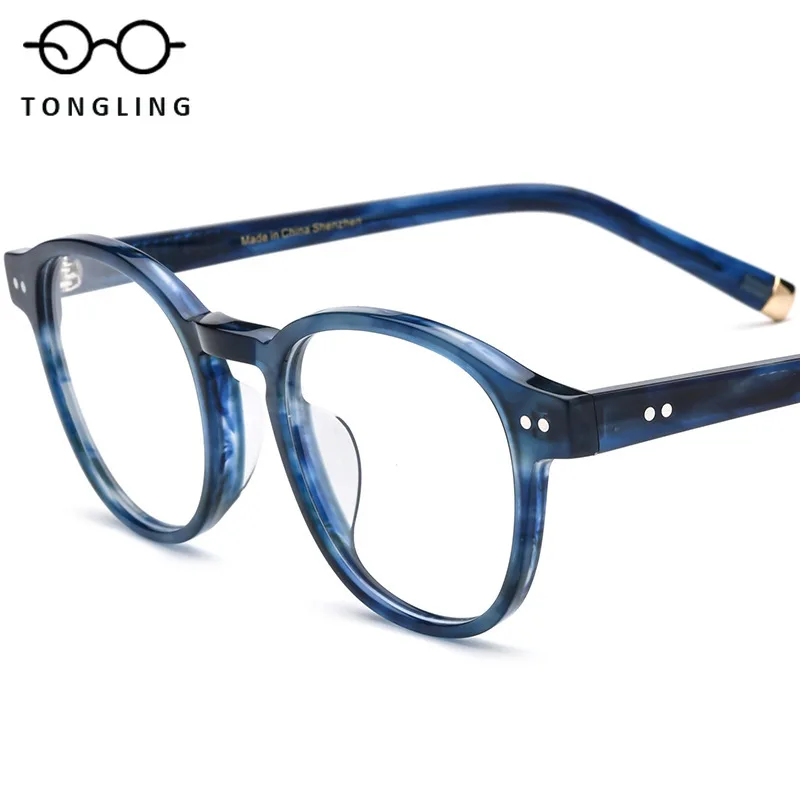 2025 Top Fashion Women Handcrafted High-Quality Acetate High-End Individual Men Light Luxury Trendy Round Business Glasses Frame