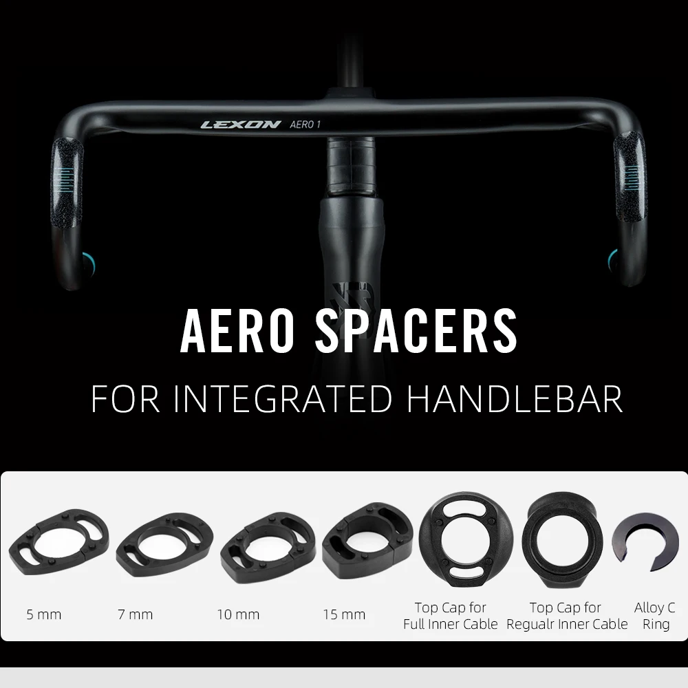 RYET Integrierte Carbon-Fahrradlenker-Abstandshalter-Sets, Spezielle Kunststoff-Unterlegscheiben für Aero-Integrierte Lenker-Cockpit-Abstandshalter – Detail 1