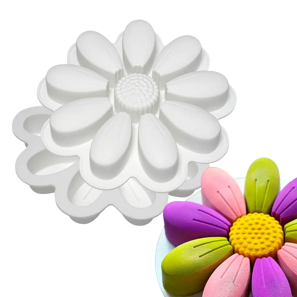 YigaoFlower French baking mousse mold, single small Daisy Cake Mold West Point chocolate silicone abrasives