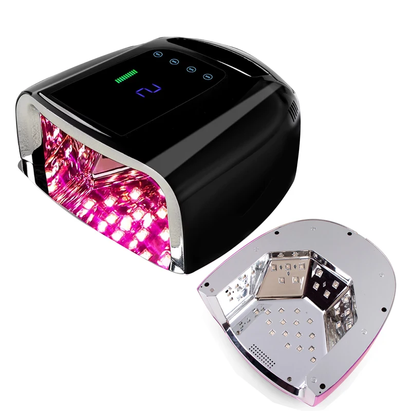 96W spiegelreflecterende nagellamp met metalen pad Draadloze manicuredroger Draadloos UV-licht voor nagels Oplaadbare nagel UV LED-lamp