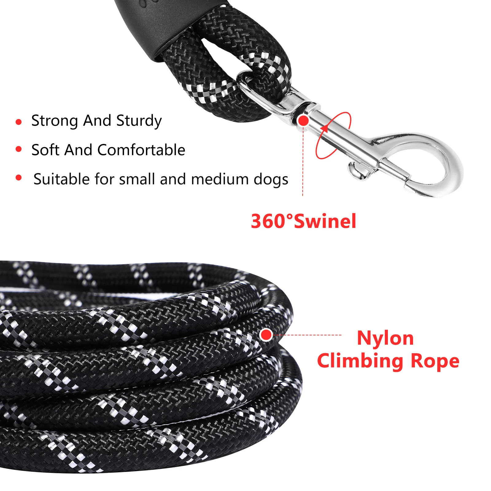 

1Set Dog Outdoor Supplies Nylon Pet Leash Thick Poop Bags Holder Lightweight Portable Waste Disposal for Dog Walking Training