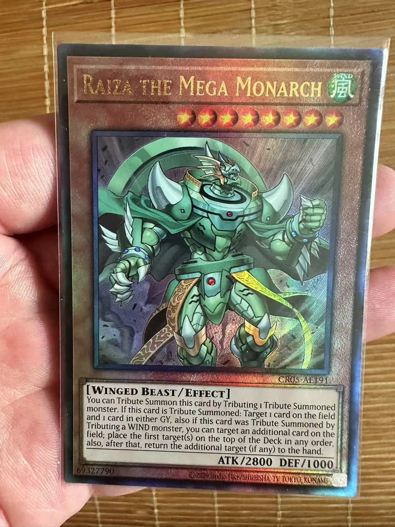 Yugioh KONAMI Duel Monsters CR05-AE191 Raiza el Mega Monarch Ultimate Rare Colección Asiática Inglés Tarjeta de menta