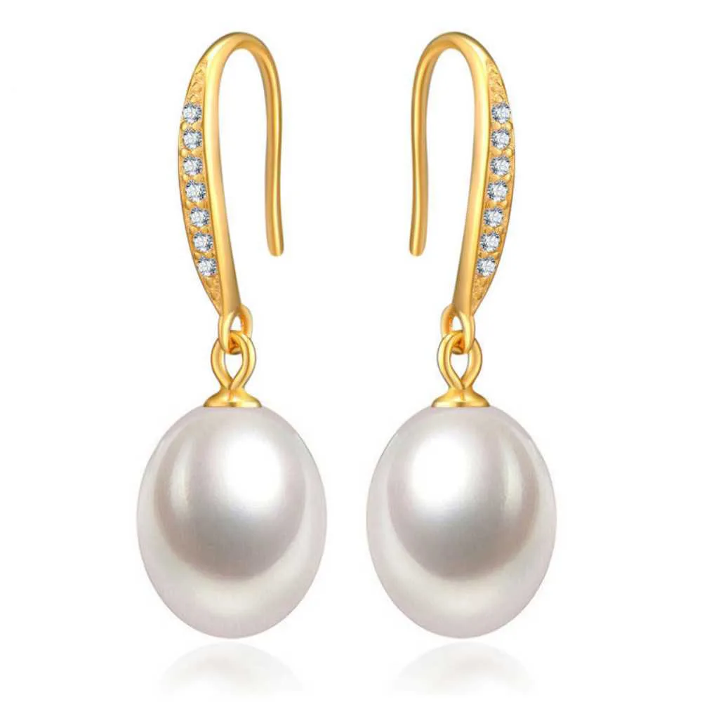 White Baroque flawless Fresh Water Drop Pearl pendant earrings Teens Eardrop Women Stud Beaded Unisex