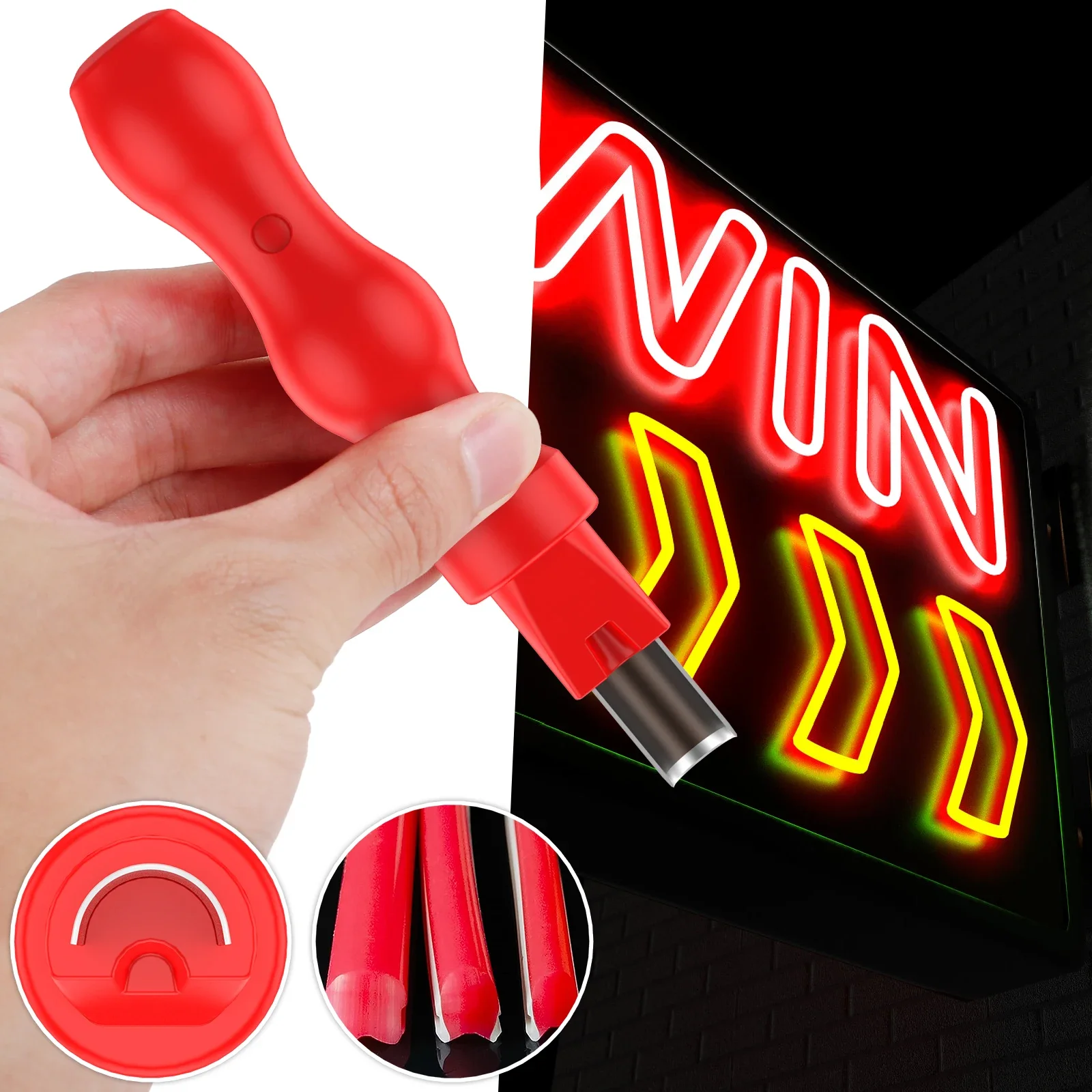 2Pcs Neon Light Cutter Shockproof Straight and Curved Neon Strip Trimming Hand Tool Portable Neon Lamp Engraving Cutting Tools