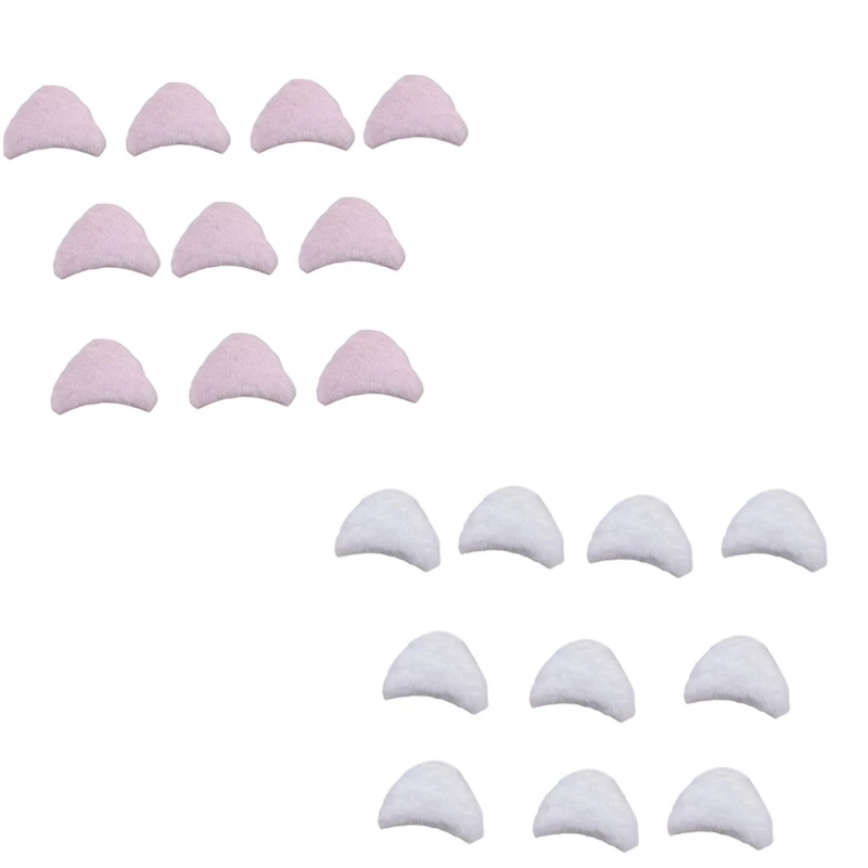 10/20/30pcs Plush Cats Ear Padded Applique for DIY Toy Hat Sewing Supply Patches Hair Clip Decors HXBA