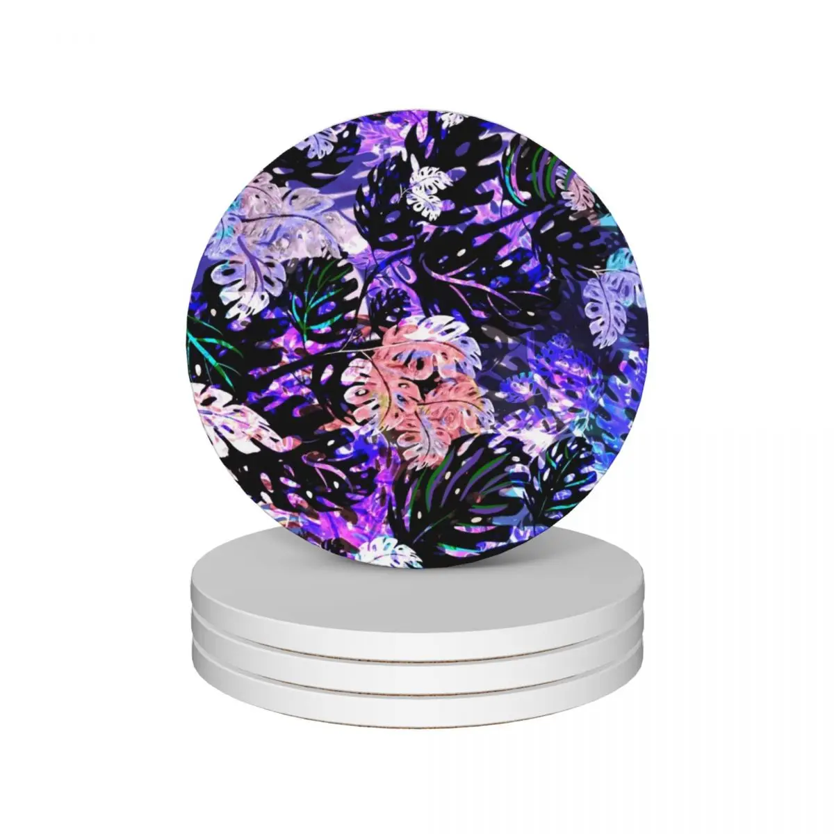 

Colorful Jungle Ceramic Coasters (Set of 4) for table flower slate plate Coasters