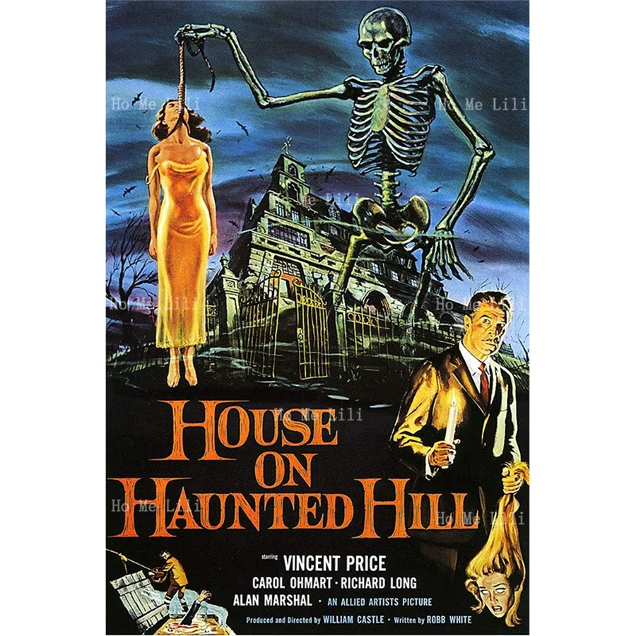 Vintage Vincent Price Horror Movie Poster House On Haunted Hill Metal Sign For Pub Home Coffee Man Cave Wall Decor