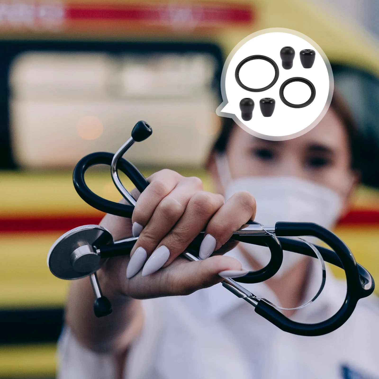 Stethoscope Earplug Set Spare Accessories Cover Diaphragm Replacement Earbud Parts