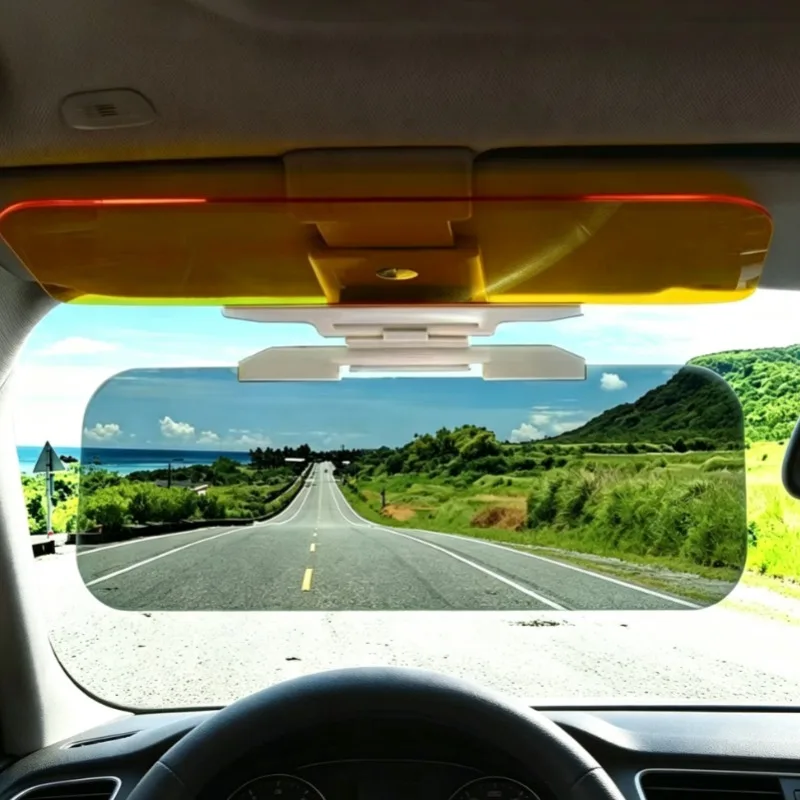 Dual Purpose Car Sun Visor - Day & Night Anti Glare Visor Extender with Night Driving Shield & UV Protection for SUVs, Trucks