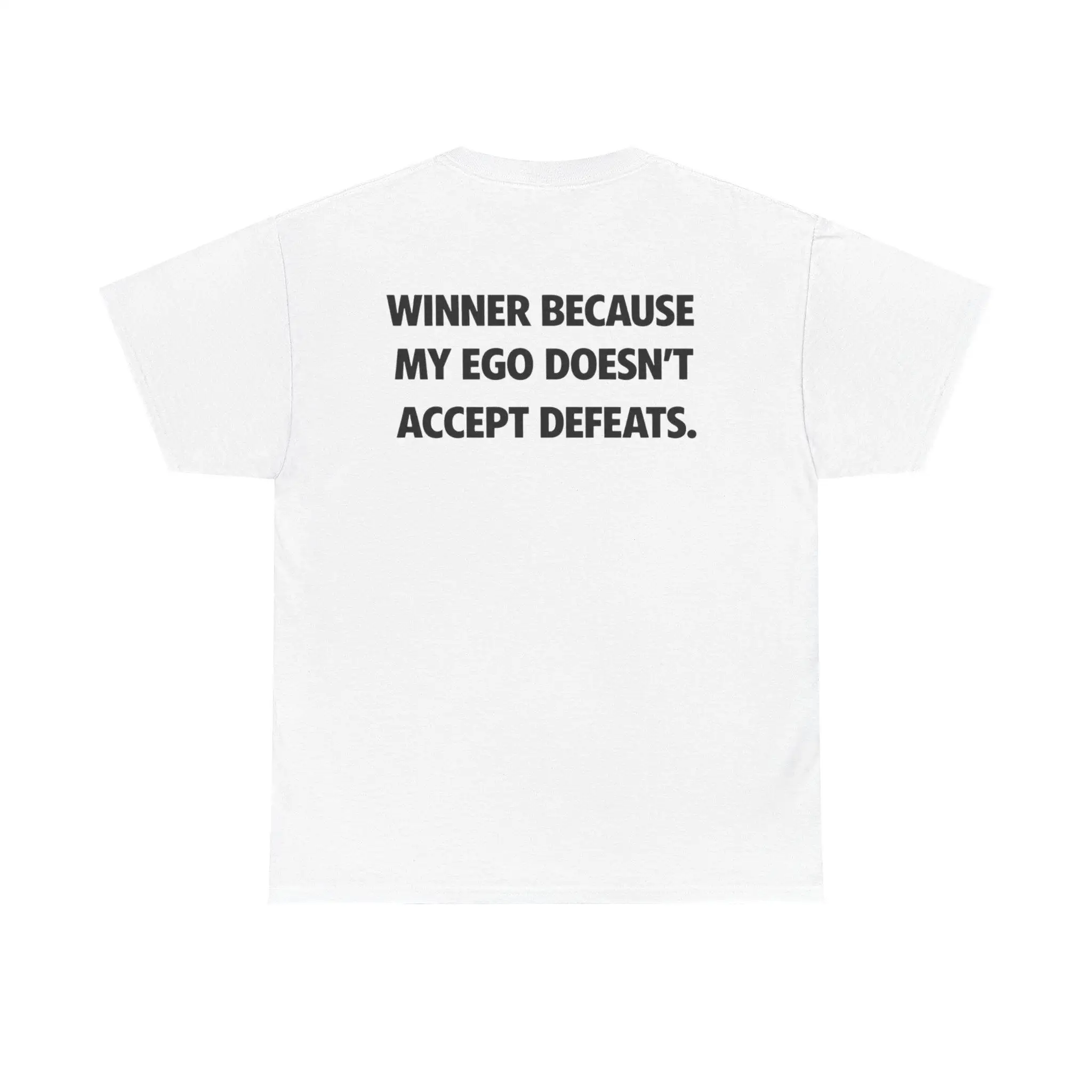 Motivational Quote T-Shirt  Winner Mindset Graphic Tee  Confidence Streetwear Shirt  Minimal Back Print Tee Men's High-Quality