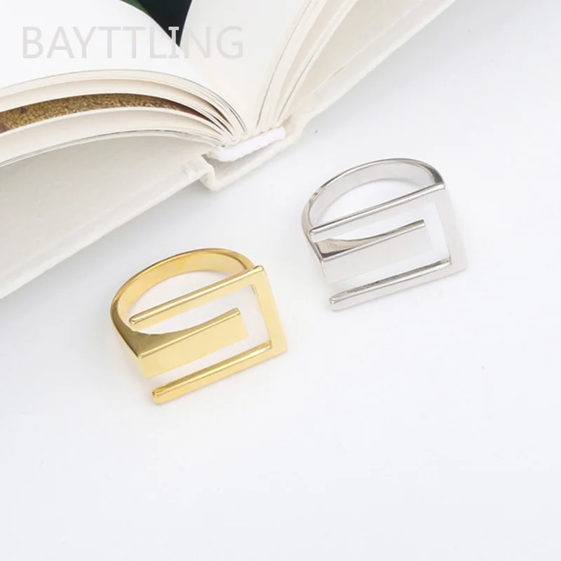 Minimalist 925 Sterling Silver Width Rings For Women Trendy Creative France Gold Plated Elegant Bride Jewelry Gifts