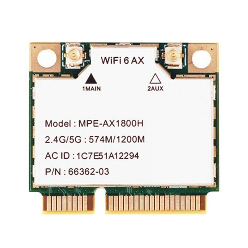 MPE-AX1800H Wifi6 MT7921 MINI PCI-E 2.4G/5G 574Mbps/1200Mbps Gigabit Dual Band Internal Wireless Network Card BT5.2