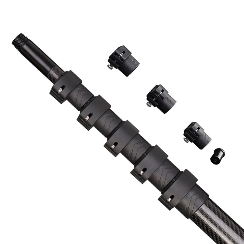 Carbon fiber gutter vacuum rod circular pipe clamping rod telescopic carbon fiber vacuum rod