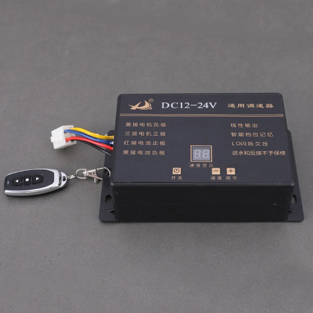 

1000W High Power Controller 12V-24V Electric Speed Controller with Remote Control Liquid Crystal Screen Motor Speed Governer