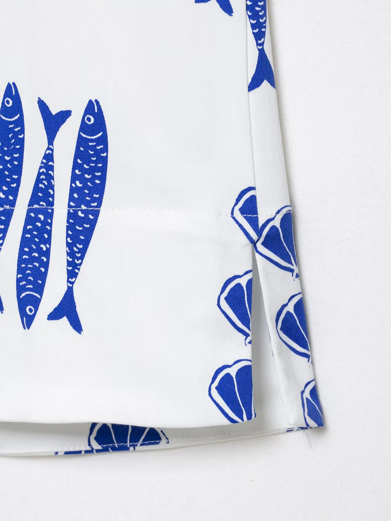 KONDALA Schickes Lässiges Bedrucktes Fisch-Motiv 2026 Damen-Anzug mit Knöpfen, Sexy Schmal Geschnittene Weste + Weite Hose mit Schleife und Reißverschluss, Böhmisches Damen-Set – Detail 14