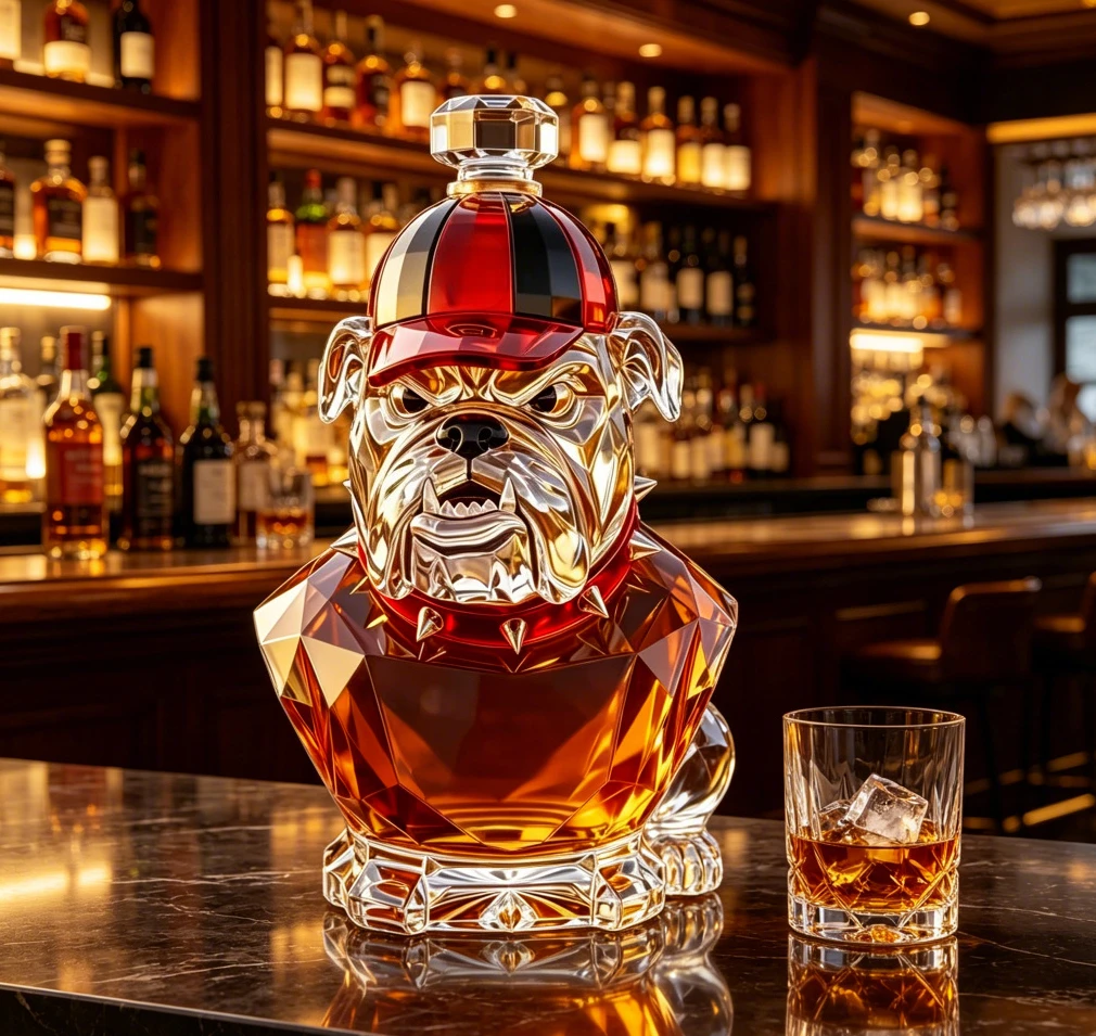 Creative Sculpture Glass Decanter  Multi‑Purpose Liquor Whiskey Bourbon Bottle for Home Bar Party Collection Decor